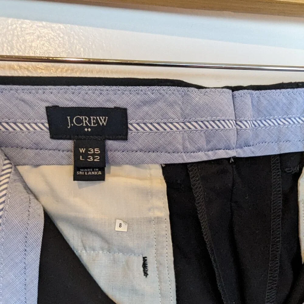 J. Crew Bedford Dress Pants in Black, Sz 35/32
